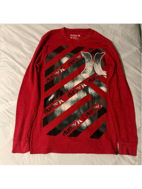 Hurley Red Waffle Knit Long Sleeve Graphic Thermal Shirt

Excellent Pre-owned Co